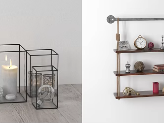 Industrial LOFT wall shelf furnishings 3d model