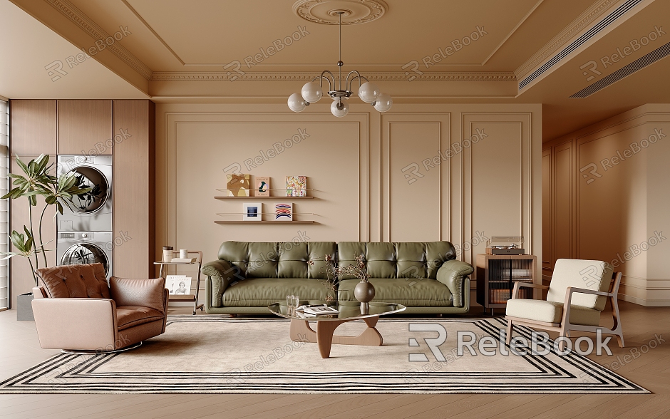 French Middle Style Living Room model