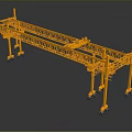 Heavy Duty Industrial Yellow Gantry Crane With Metal Frame Structure And Movable Wheels