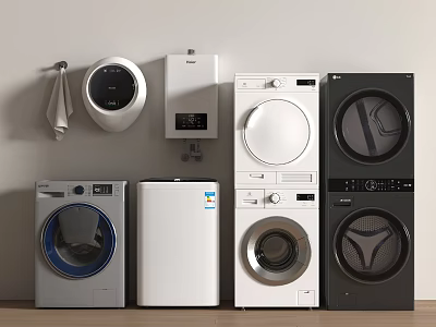 washing machine wall mounted washing machine drum washing machine mini washer dryer water heater 3d model