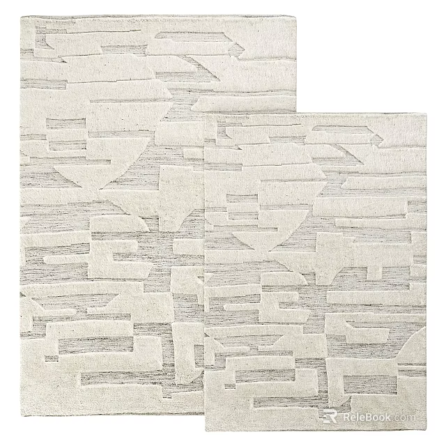 Modern Abstract Square Rug With Geometric Pattern Light Color Woven Texture 3d model