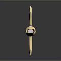 Elegant Decorative Sword With Purple Hilt And Golden Guard Metallic Blade