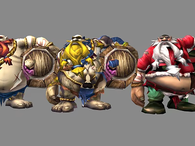 Modern game character wine barrel 3d model