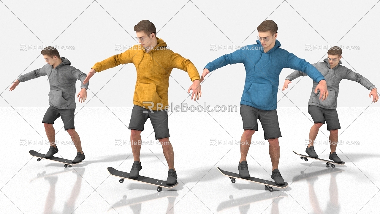 Sports Fitness Skateboarding Sports 3d model