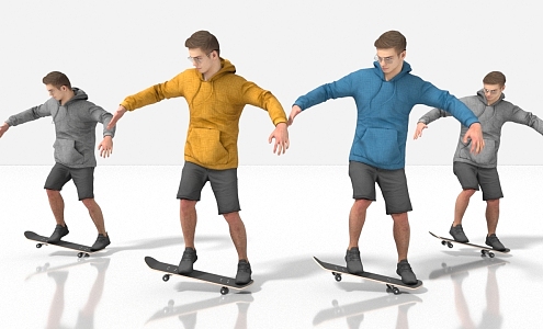 Sports Fitness Skateboarding Sports 3d model