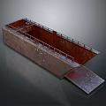 Rusty Military Landing Craft With Ramp And Railing