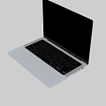 Modern Sleek Laptop With Silver Body Black Screen Open Display And Keyboard Design