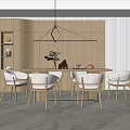 Nordic Dining Table and Chair Combination Dining Table and Chair 3d model