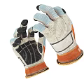 Durable Protective Work Safety Gloves With Orange Cuff Reinforced Palms And Non Slip Grip