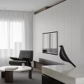 Elegant Modern Living Dining Room Interior With Leather Sofa Marble Coffee Table And Wooden Flooring