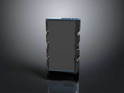 Sleek Modern PC Case With Metal Finish Cooling Vents And Stand Base 3d model