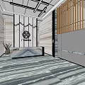 Elegant Hotel Lobby Interior With Marble Walls Modern Ceiling Reception Desk And Sofas