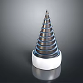 Commercial Equipment Featuring Metal Spiral Structure With White Base Industrial Design And Shiny Surface