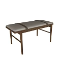Modern Minimalist Sofa Bench With Sturdy Wooden Frame And Comfortable Linen Seat