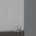 Elegant White Window Blinds Interior With Small Toy And Soft Natural Light 3d model