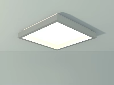 Square White Modern Ceiling Light Fixture With Bright Illumination For Home 3d model