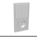 White Modern Switch Panel Featuring Two Switches And Power Socket Design 3d model