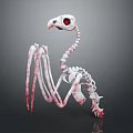 3D Medical Anatomical Skeletal Model With 3D Design And Red Markers For Teaching