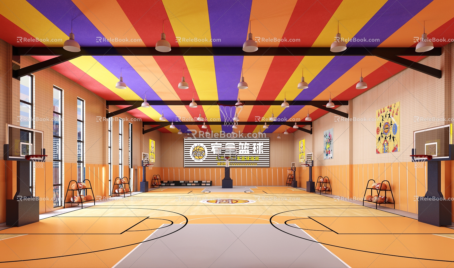 Basketball Hall 3d model