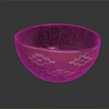 Handmade Decorative Bowl as Functional Household Item Featuring White Geometric Patterns and Brown Black Hues