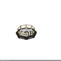 NINESTARS Octagon Fighting Cage With Black Frame Yellow Posts And White Mat Structure
