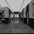 Modern Hall Interior Design With Black Ceiling Marble Floor Waiting Seats And Large Windows