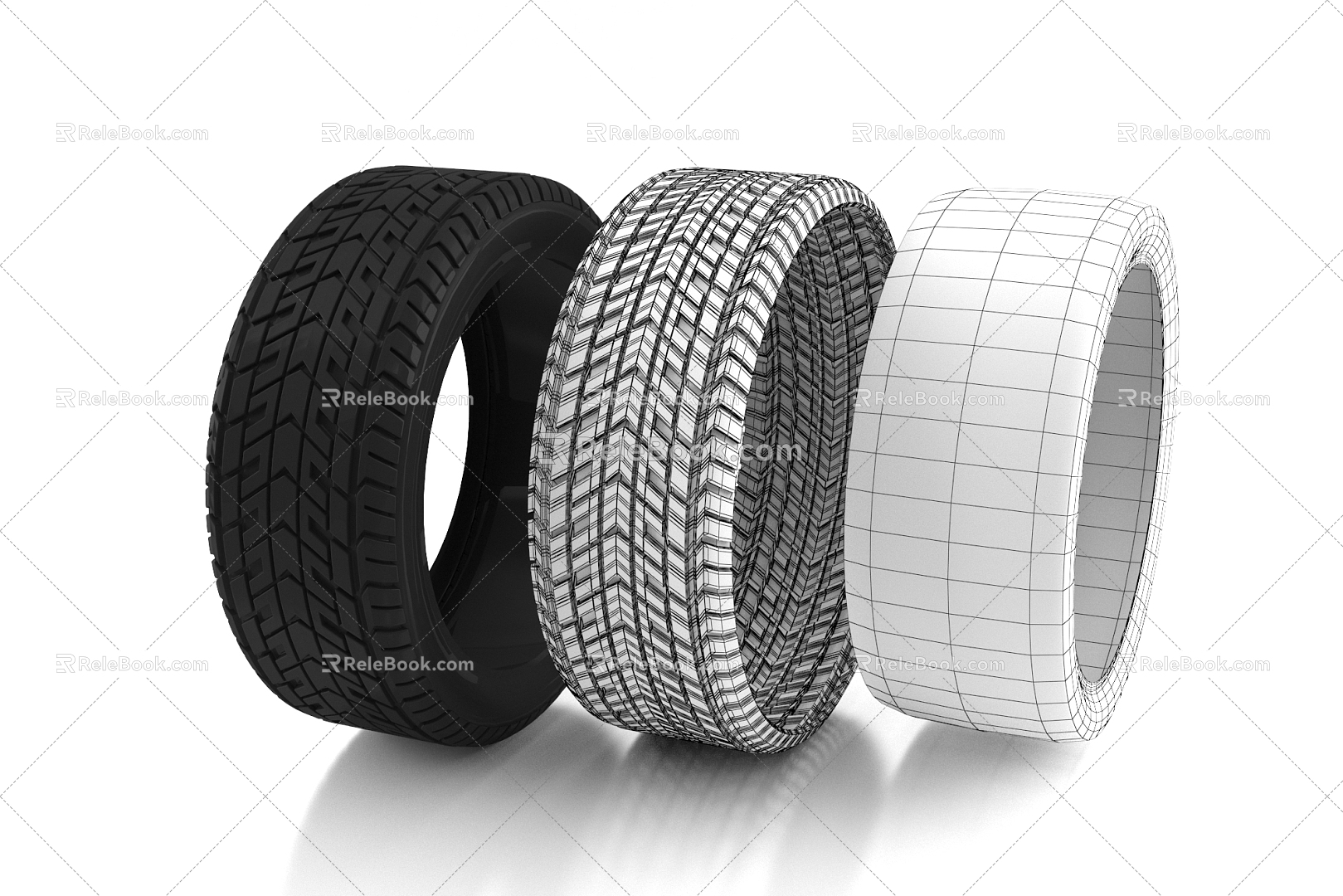 modern tire rubber 3d model