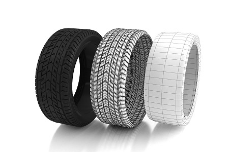 modern tire rubber 3d model