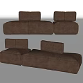 Modern Brown Fabric Modular Sectional Sofa With Versatile Section Combinations For Living Room 3d model