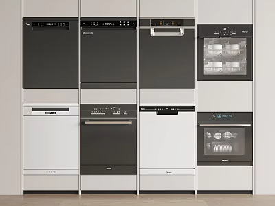 Modern Built in Kitchen Appliances With Sleek Design And Various Types 3d model