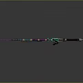 Sci Fi Tech Inspired Sword With Purple Glowing Blade And Green Circuit Details
