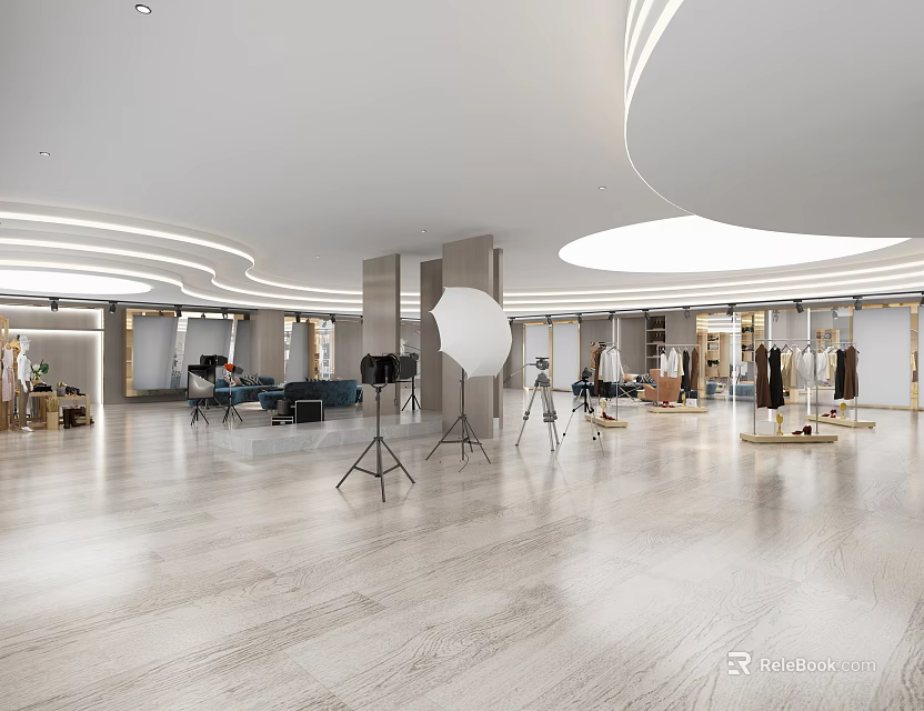 Modern Public Office Space With Open Layout Bright Lighting And Ergonomic Workstations 3d model