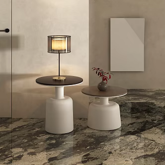 Retro Table Lamp Modern Table Lamp Retro Round Table Modern Round Table Lamp Round Table Side Table Round Table Coffee Table 3d model