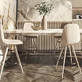 Nordic Dining Table and Chair Combination Bar Table and Chair Combination 3d model