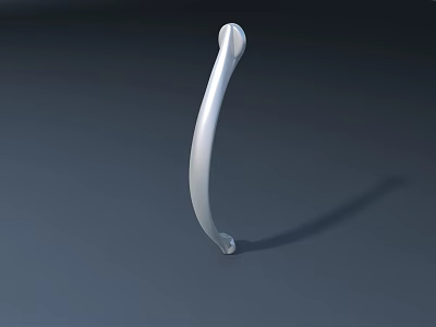 White Curved Furniture Handle With Modern Sleek Design For Home Cabinets 3d model