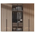 Finished wardrobe sliding door wardrobe solid wood wardrobe woven cabinet door 3d model