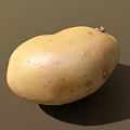 Fresh Yellow Potato Vegetable With Brown Spots And Small Bumps On Surface 3d model
