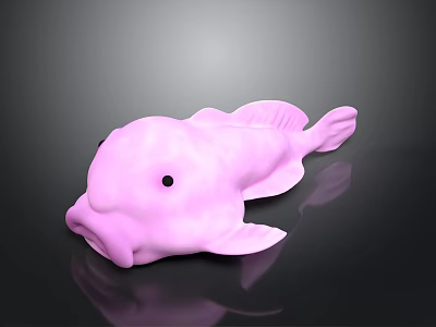 Cute Pink Fish Shaped Soft Household Bath Toy for Kids Daily Use 3d model