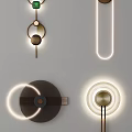 Modern Wall Lamps With Circular Rings Metal Frames And Soft Glow Lighting 3d model