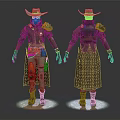 Modern game character western Denim Denim 3d model