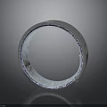 Electronic Silver Ring With Blue Illuminated Interior And Textured Surface Design