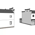 Traditional Chinese Residential Architecture with White Walls Black Tiled Roofs and Gable Details