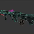 Futuristic Tactical Rifle With Sleek Metal Design And Tactical Scope Attachment