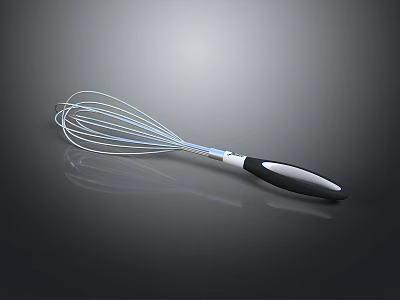 Durable Stainless Steel Whisk with Comfortable Grip for Home Baking Needs 3d model