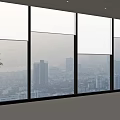 Elegant Curtains for Large Windows with City View in Spacious Modern Interior