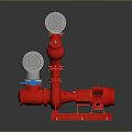 Industrial Red Pumps With Stainless Steel Piping And Mechanical Structure Components