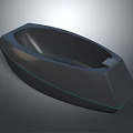 Modern Contemporary Bathtub With Sleek Design Smooth Lines And Blue Accent