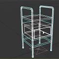 Modern Minimalist Gray Bedside Table With Metal Frame Drawer And Shelf
