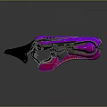 Futuristic Purple Pink Weapon With Sleek Design And Yellow Accents In Scifi Style