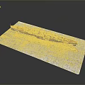 Detailed Military Ship Model With Brown Hull On Textured Display Base